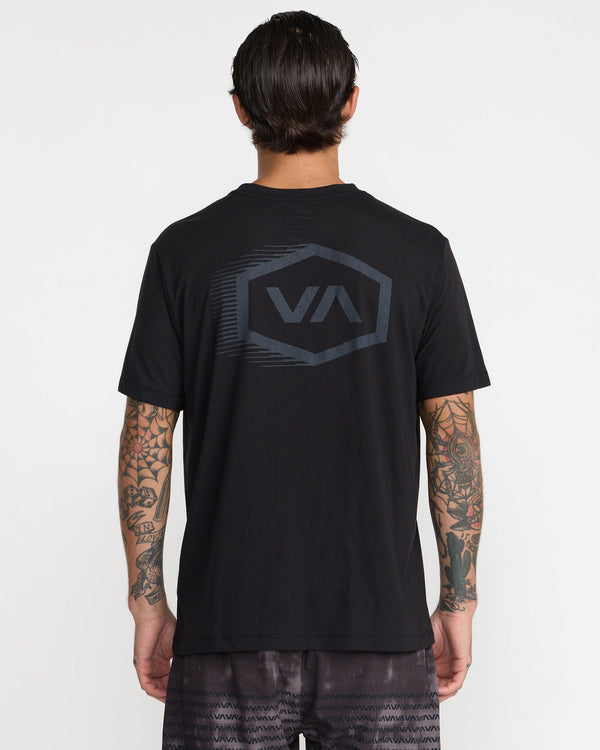 RVCA TECH HEX SHORT SLEEVE TEE - BLK