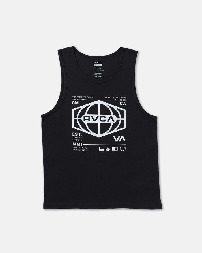 RVCA WORLD HEX TANK - BLK