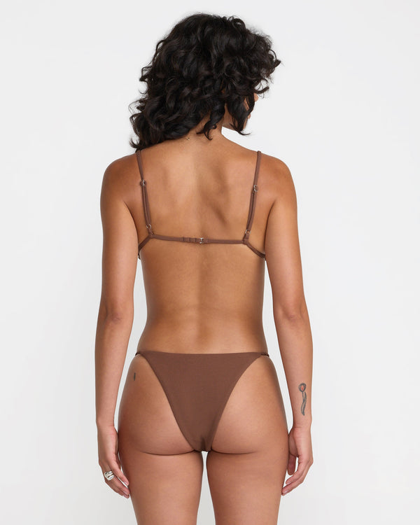RVCA CRINKLE BEADED TRIANGLE BIKINI TOP - CHO