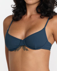 RVCA FLAT RIN 90S UNDERWIRE BIKINI TOP - BLT