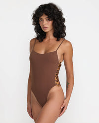 RVCA CRINKLE SIDE RING ONE PIECE - CHO