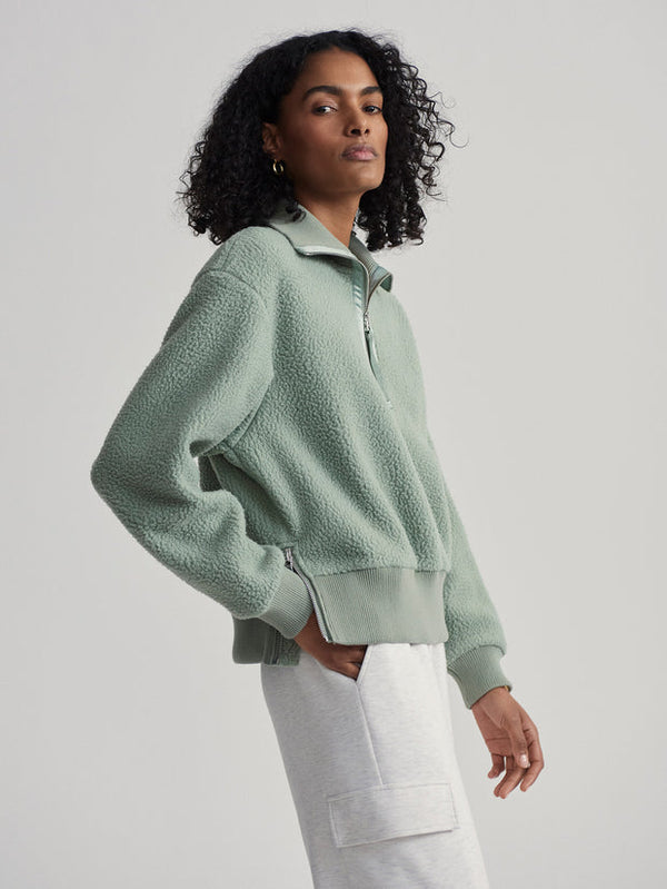 VARLEY ROSELLE HALF ZIP FLEECE - LILY PAD