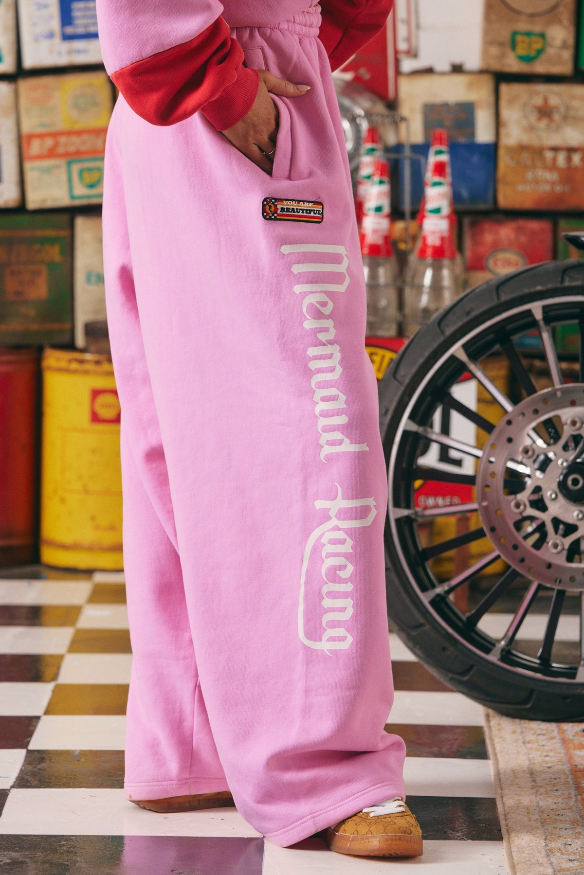 SABBI WIDE LEG SWEAT PANT - PINK