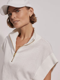 VARLEY FULTON CROPPED KNIT - SNOW WHITE