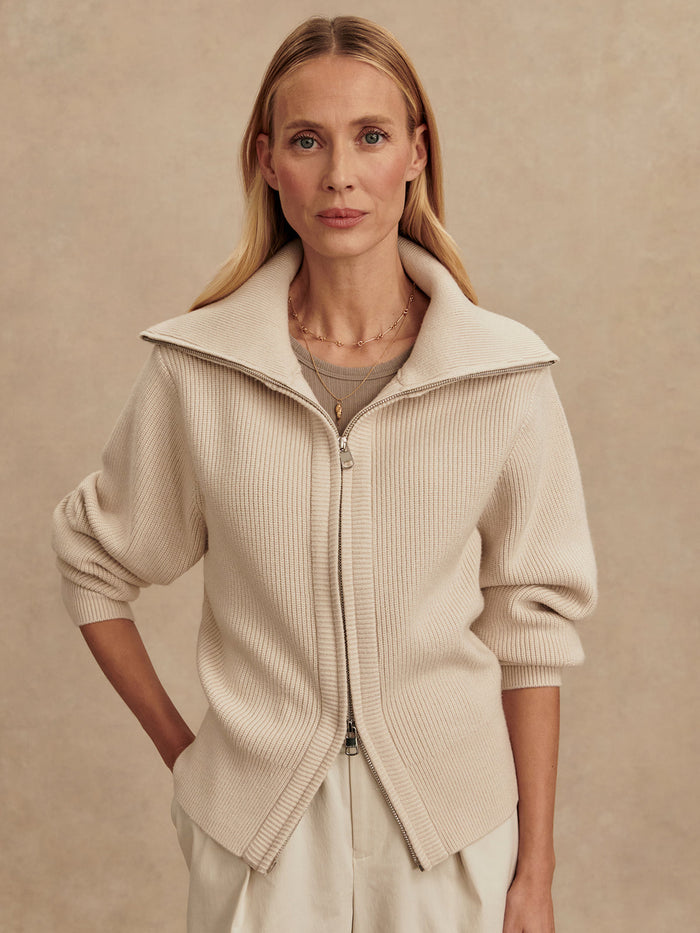 VARLEY ENRICO KNIT JACKET - SILVER BIRCH VAR02762
