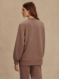 VARLEY NICOLE BOYFRIEND SWEAT - DEEP TAUPE MARL FLECK VAR02083