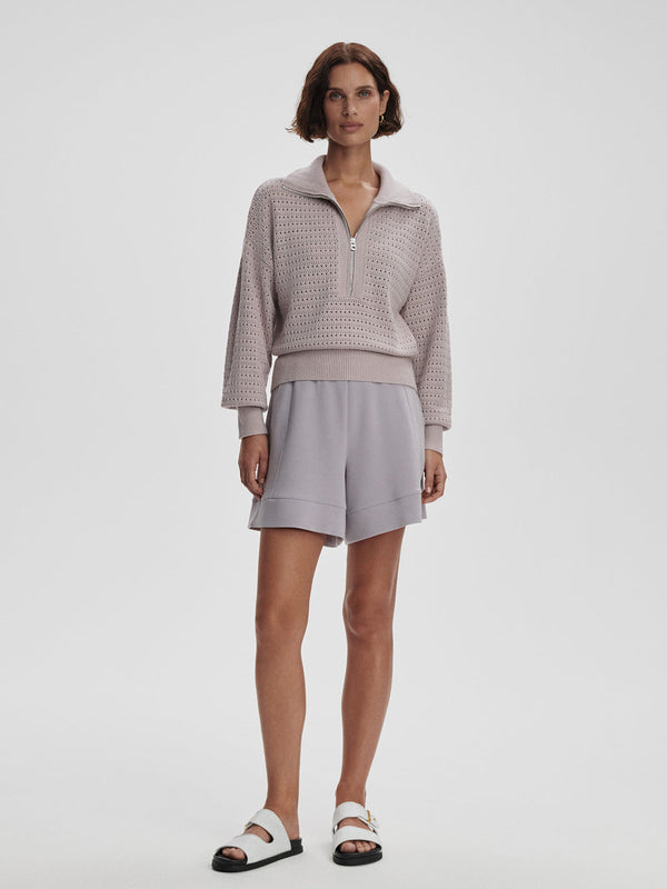 VARLEY DARLA HALF ZIP KNIT - LILAC MARBLE
