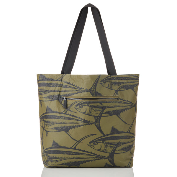 ALOHA COLLECTION REVERSIBLE TOTE / AHI / OLIVE BLACK