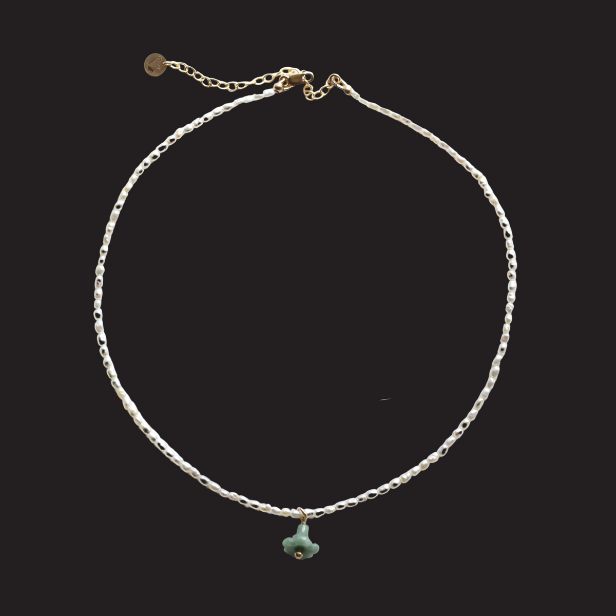 LOVE ME KNOT PUAKENIKENI JADE PEARL DROP NECKLACE