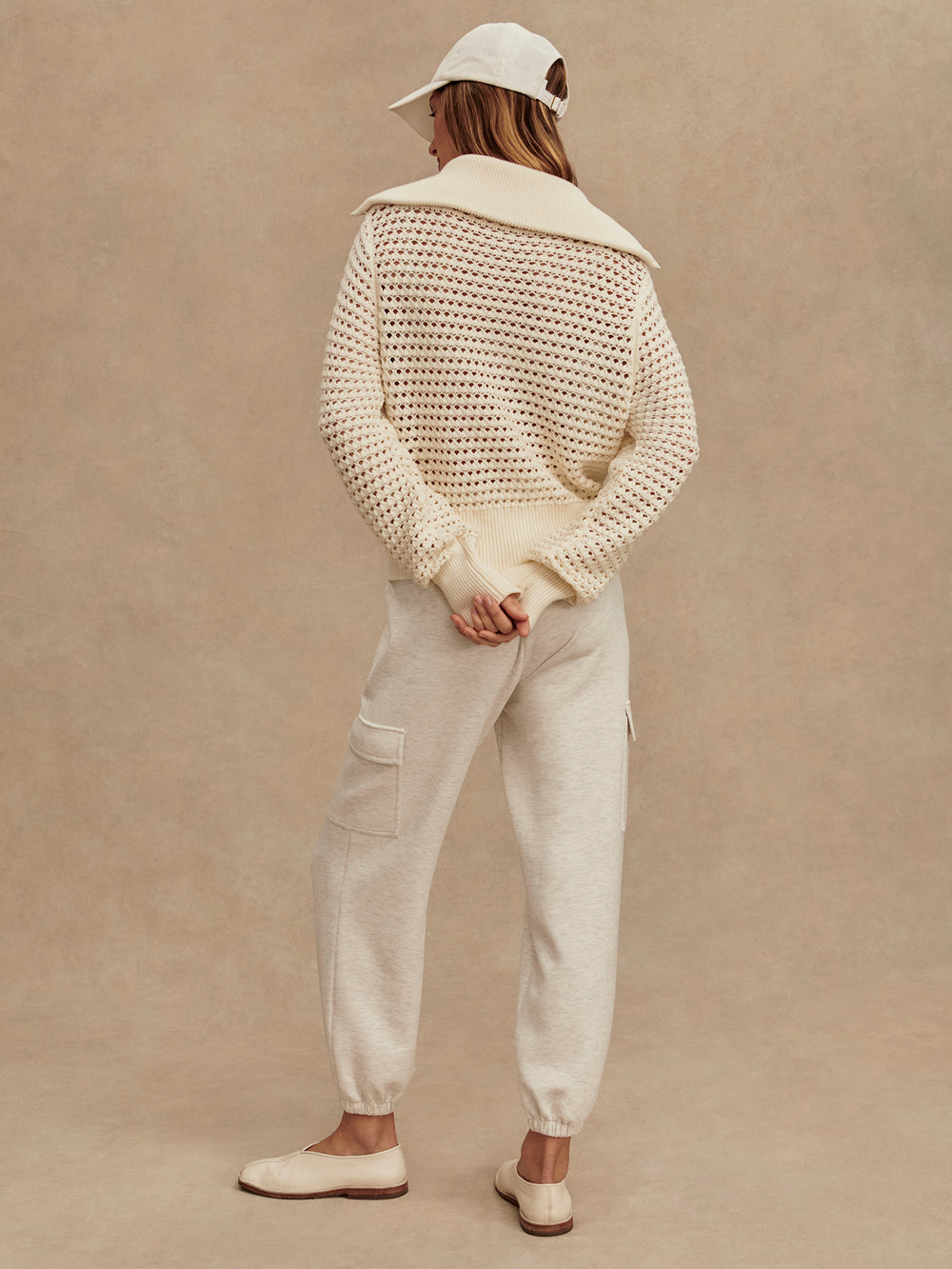 VARLEY ELOISE ZIP THROUGH KNIT - EGRET