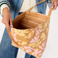 ALOHA COLLECTION REVERSIBLE TOTE / SWOOSH / HEY GIRL TAN