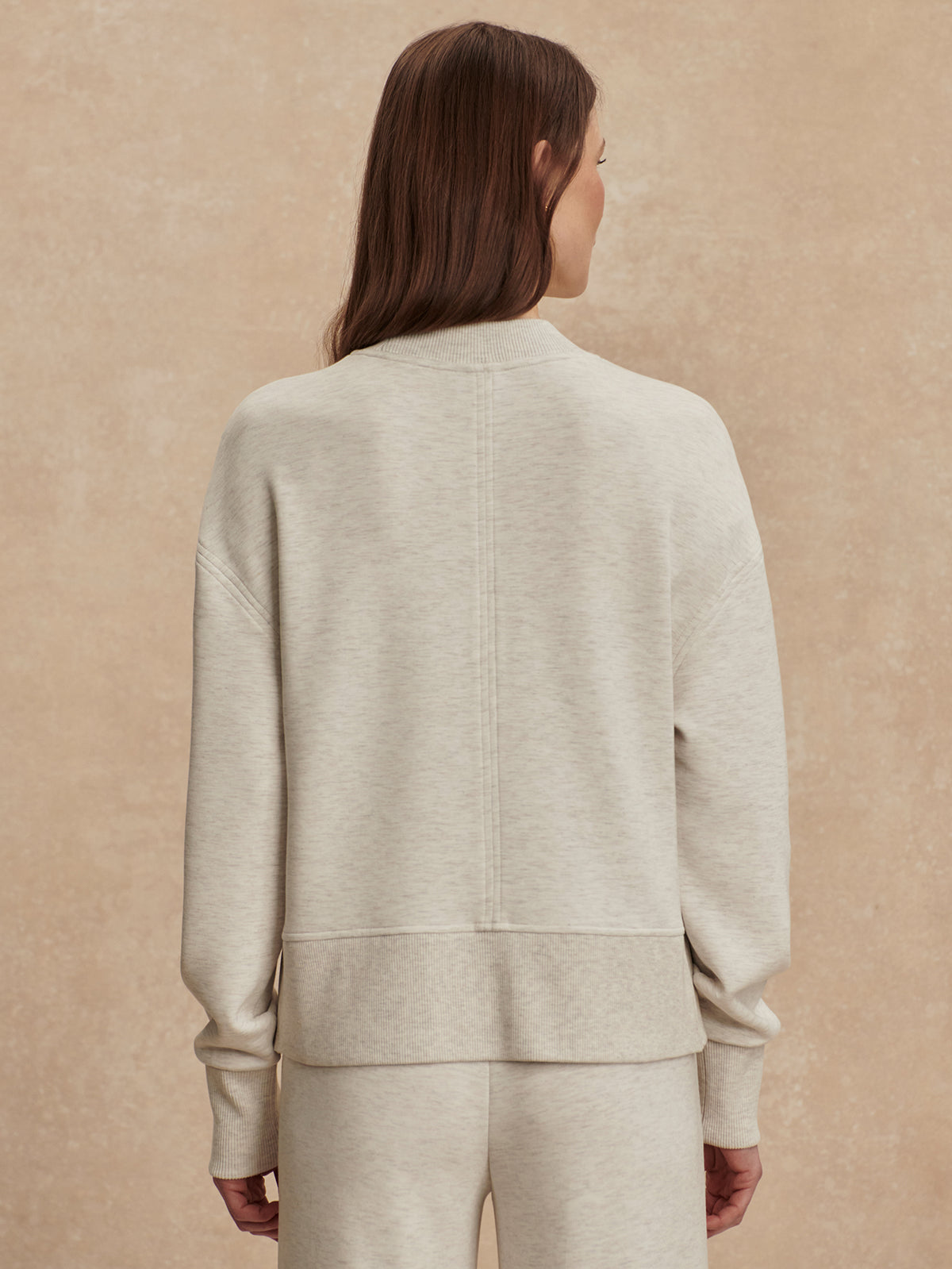 VARLEY PHILIPPE CROP SWEAT - IVORY MARL