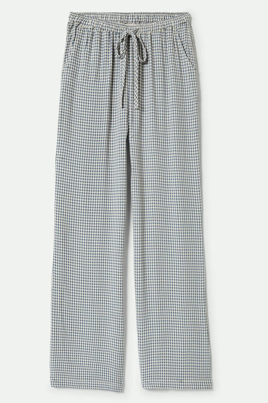 BRIXTON HUDSON LOUNGE PANTS - AZURE BLUE GINGHAM