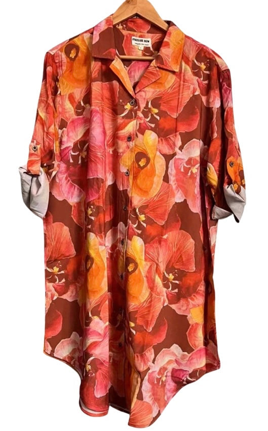 PARADISE NOW HAWAII SHIRT DRESS PARADISE NOW HAWAII SHIRT DRESS