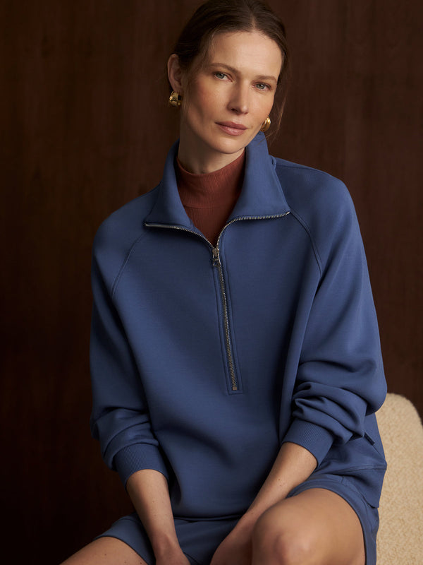 VARLEY SELENE HALF ZIP SWEAT - BIJOU BLUE