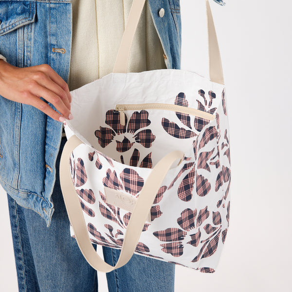 ALOHA COLLECTION REVERSIBLE TOTE / PALAKA FLEUR / NEPTUNE