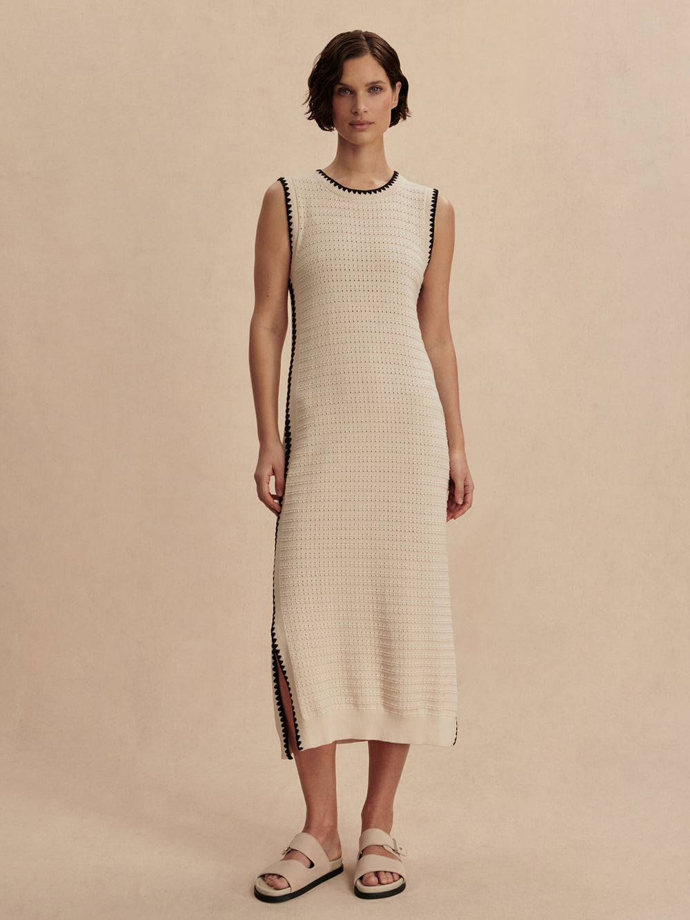 VARLEY DWIGHT TANK KNIT DRESS - BIRCH