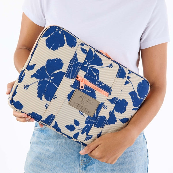ALOHA COLLECTION LAPTOP CASE / SALINA TINY STRIPE / NAVY