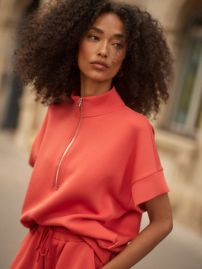 VARLEY RITCHIE SHORT SLEEVE SWEAT - SUMMER FIG