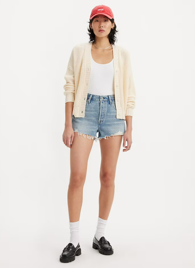 LEVIS 501 ORIGINAL HIGH RISE SHORTS VAGUE FINISH 0390 Work It Out