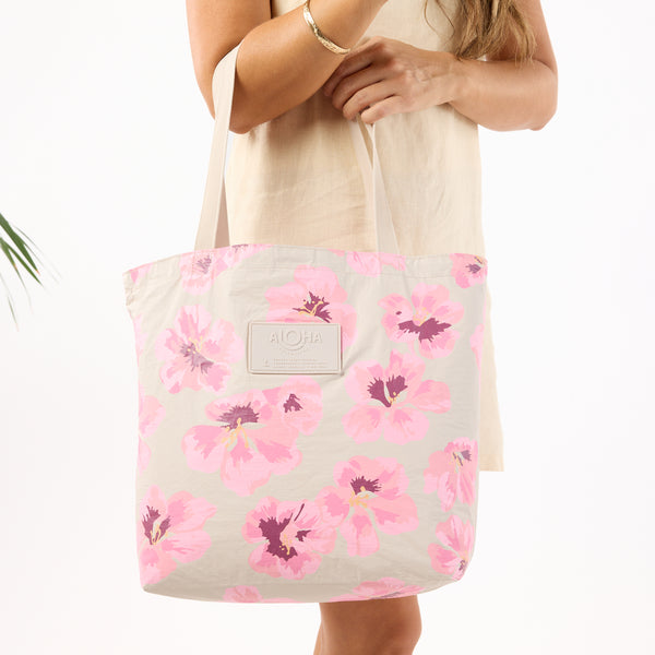 ALOHA COLLECTION REVERSIBLE TOTE / FLUTTER / BLUSH