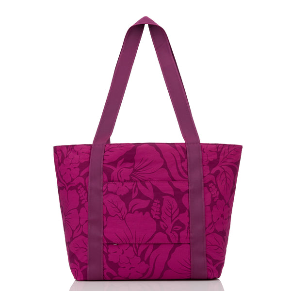 ALOHA COLLECTION NYLON ZIPPER TOTE / HEIPUA / PLUM