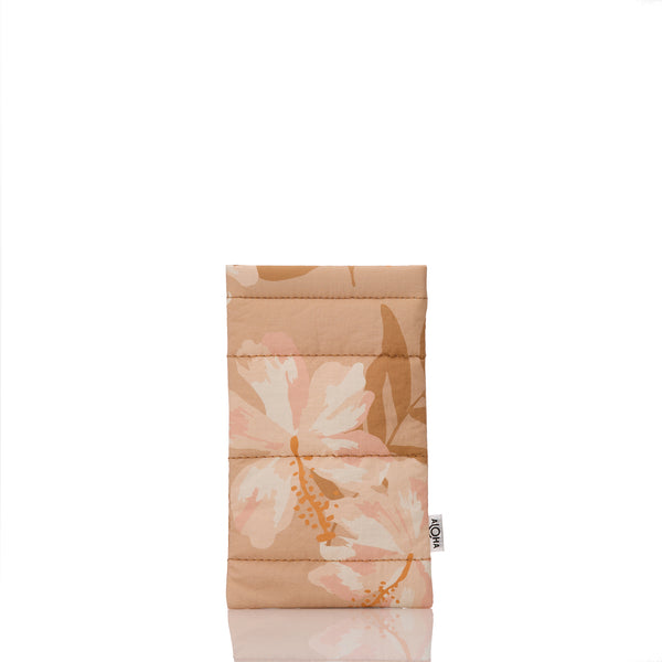 ALOHA COLLECTION QUILTED GLASS CASE / ADRIFT / CAMEL