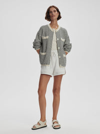 VARLEY TIDEWELL TEXTURED KNIT JACKET - BIRCH MULTI STITCH