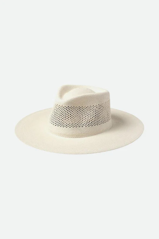 BRIXTON JO PANAMA STRAW RANCHER HAT - PANAMA WHITE