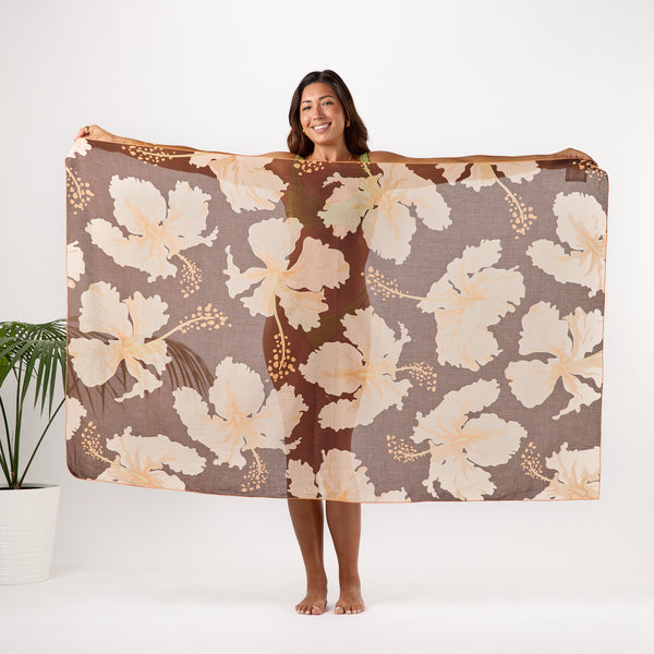 ALOHA COLLECTION PAREO / TAHA'A / CHOCOLATE