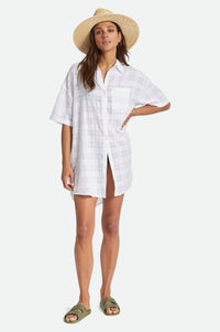 BRIXTON LEON S/S OVERSHIRT DRESS - WHITE