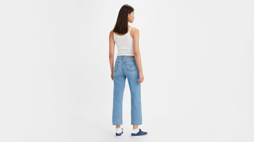 LEVIS RIBCAGE STRAIGHT ANKLE WOMENS JEANS - IN THE MIDDLE LIGHT WASH 0130