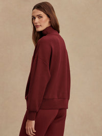 VARLEY HAWLEY HALF ZIP SWEAT - MAROON