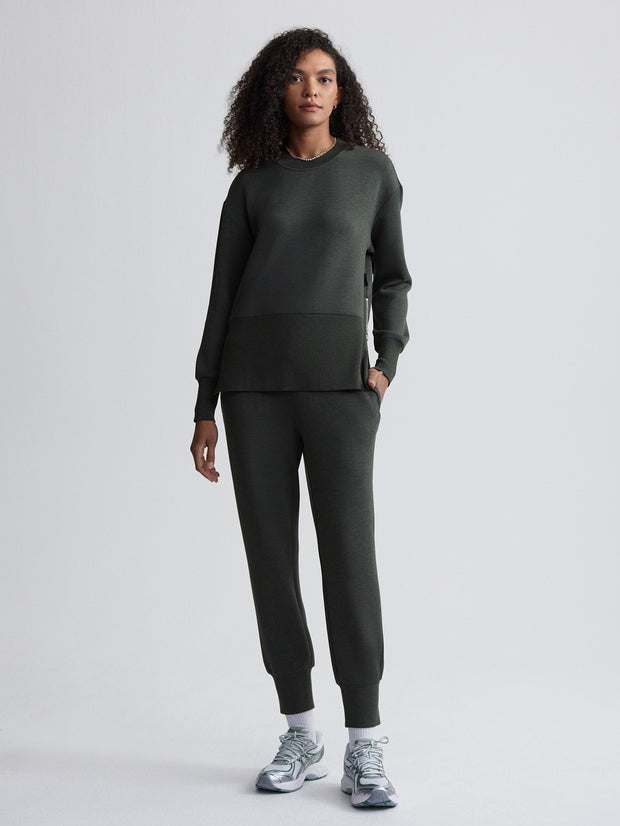 VARLEY LOWRY LONGLINE  SWEAT - OLIVE MARL