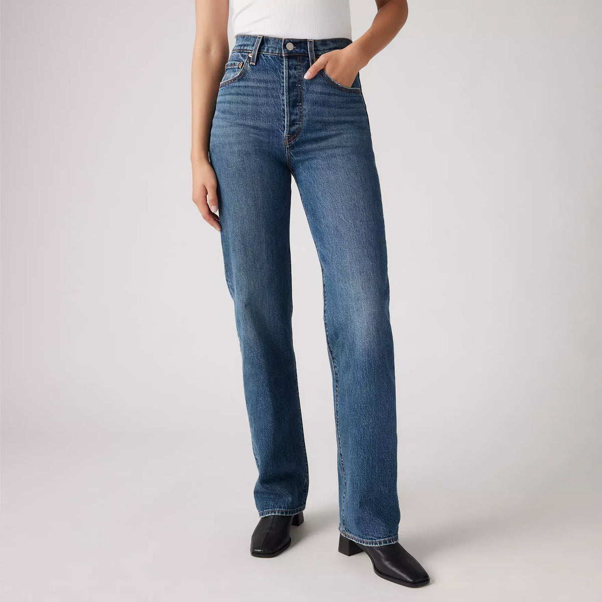 LEVI'S RIBCAGE FULL LENGTH JEANS - VALLEY VIEW 0007