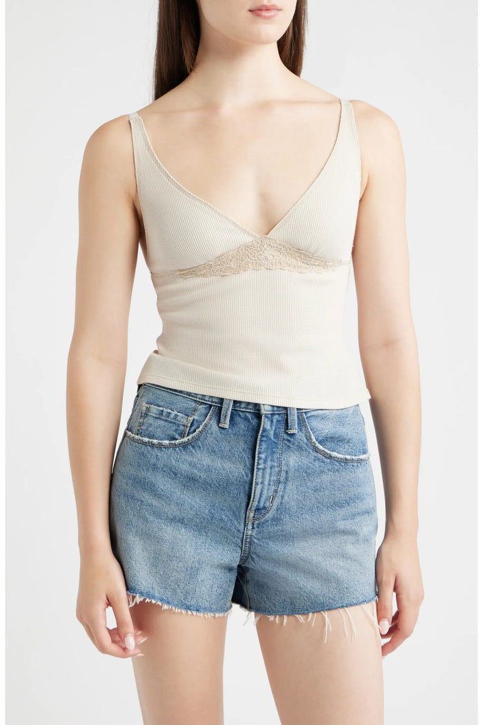 FREE PEOPLE INTIMATELY MADE YOU BLUSH LOUNGE TANK - OAT MILK 27CY