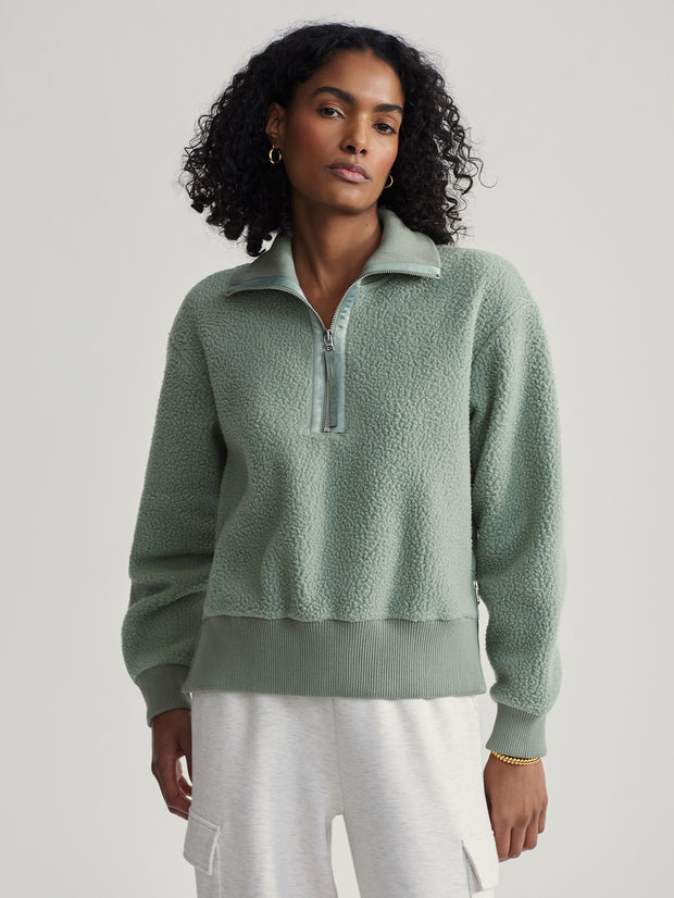 VARLEY ROSELLE HALF ZIP FLEECE - LILY PAD