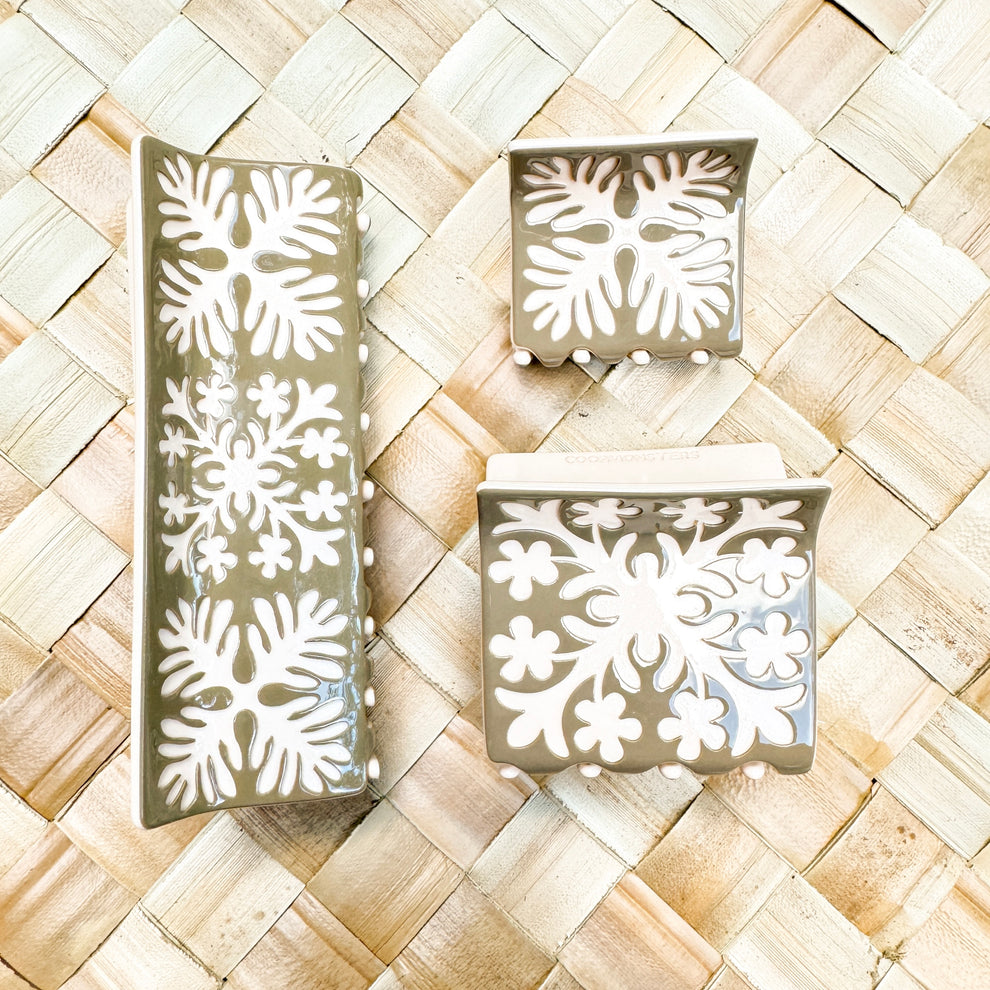 COOPMONSTERS ORIGINAL HAWAIIAN QUILT HAIR CLAW - TAUPE