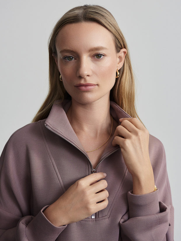 VARLEY HAWLEY HALF ZIP SWEAT - ANTLER