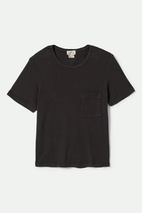 BRIXTON CAREFREE ORGANIC GARMENT DYE PERFECT TEE - BLACK