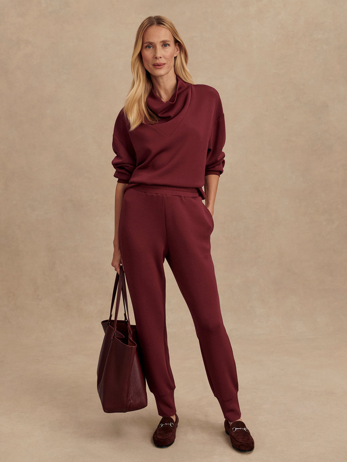 VARLEY SLIM CUFF PANT 27.5" - NEW MAROON