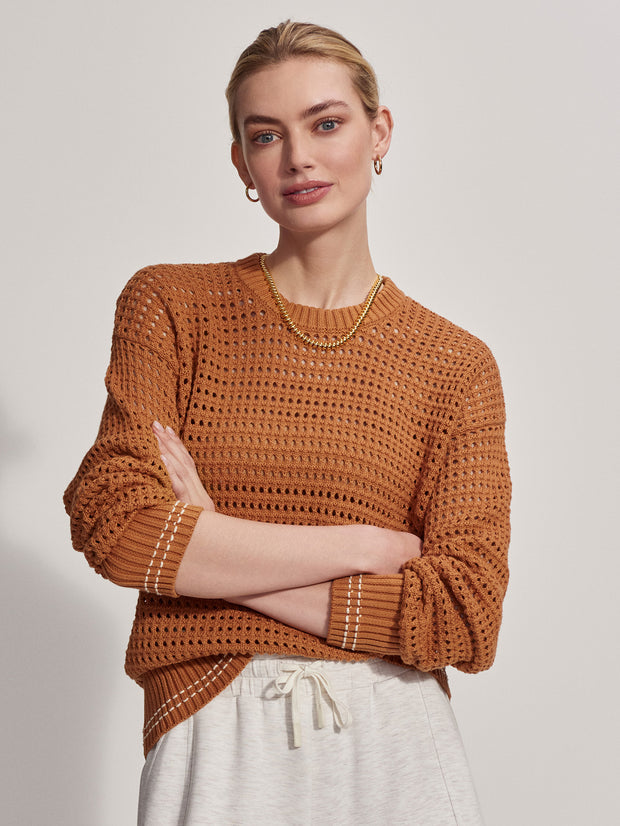 VARLEY FOX KNIT CREW - ALMOND