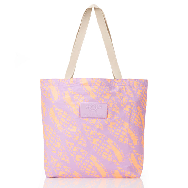 ALOHA COLLECTION REVERSIBLE TOTE / MITER LINEUP / NECTARINE LAVENDER