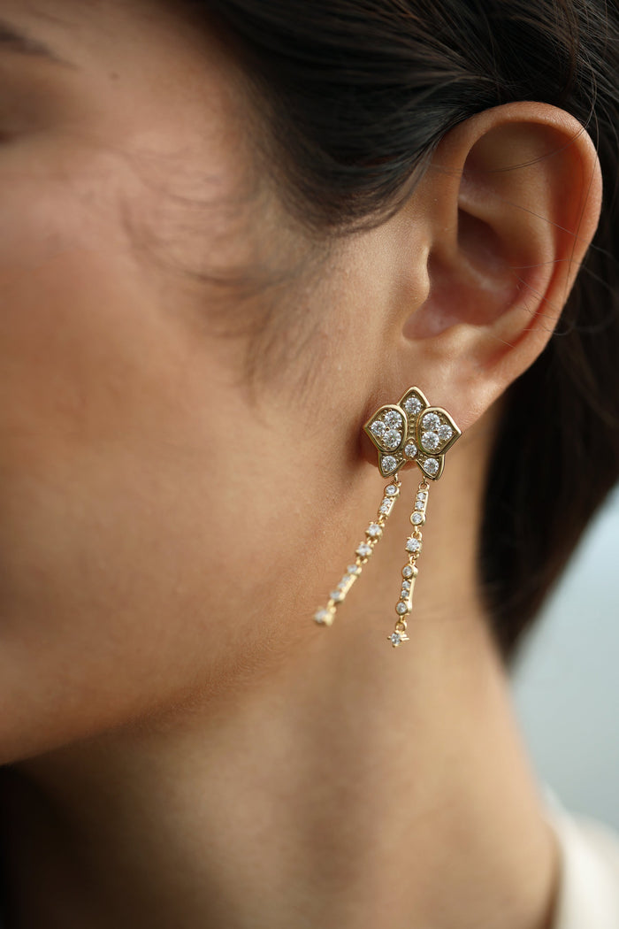 LOVE ME KNOT ORCHID GLACIENNE EARRING