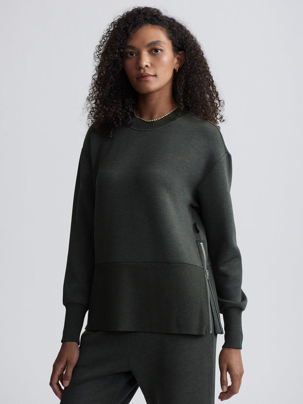 VARLEY LOWRY LONGLINE  SWEAT - OLIVE MARL