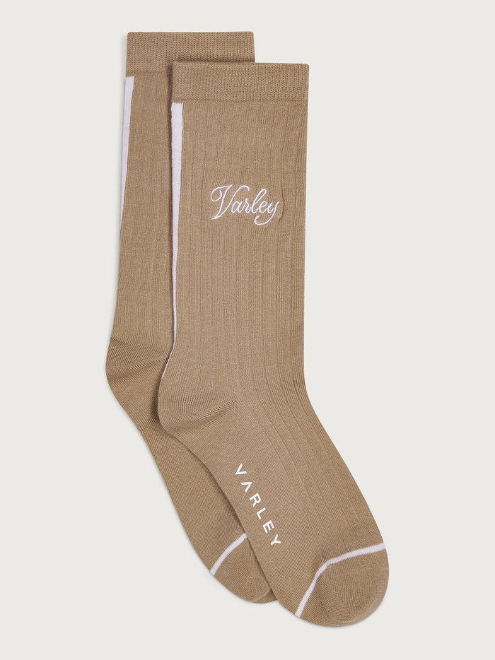 VARLEY IVAN LIGHT RIB SOCKS - TAUPE