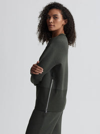 VARLEY LOWRY LONGLINE  SWEAT - OLIVE MARL