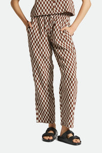 BRIXTON MYKONOS SMALL CHECK PANT - SEPIA