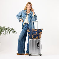 ALOHA COLLECTION NYLON ZIPPER TOTE / TI LEAF / TAN NEPTUNE