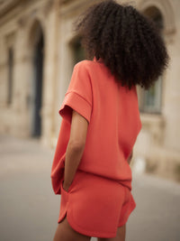 VARLEY RITCHIE SHORT SLEEVE SWEAT - SUMMER FIG